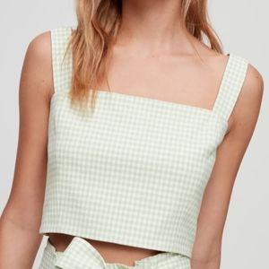 ARITZIA Wilfred Cezanne checkered tank blouse
